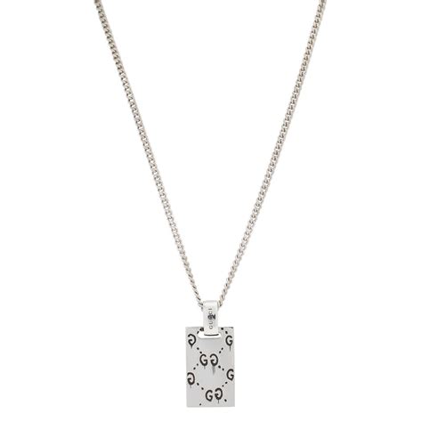 gucci ghost pendant necklace mens|gucci ghost necklace in silver.